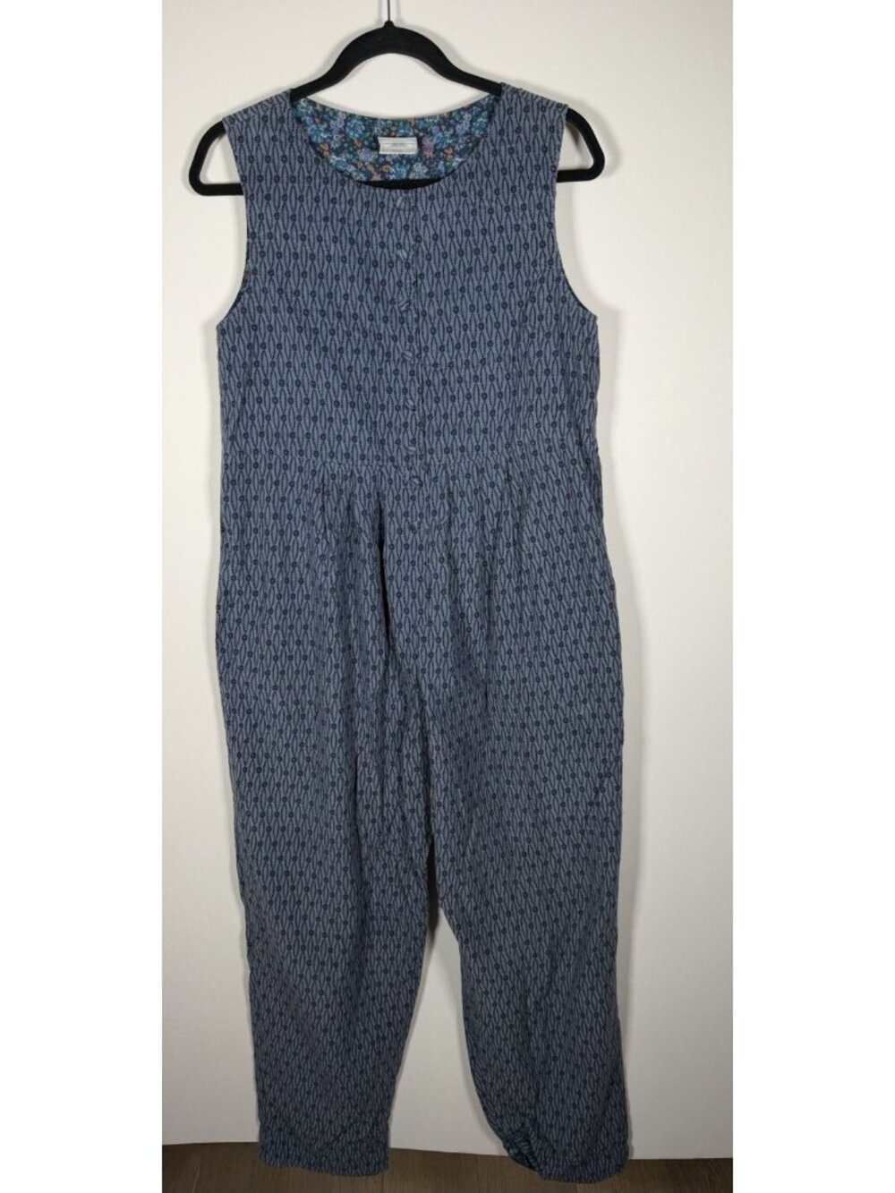 Vintage 80s Laura Ashley blue preppy corduroy jumpsuit cottagecore Ireland M